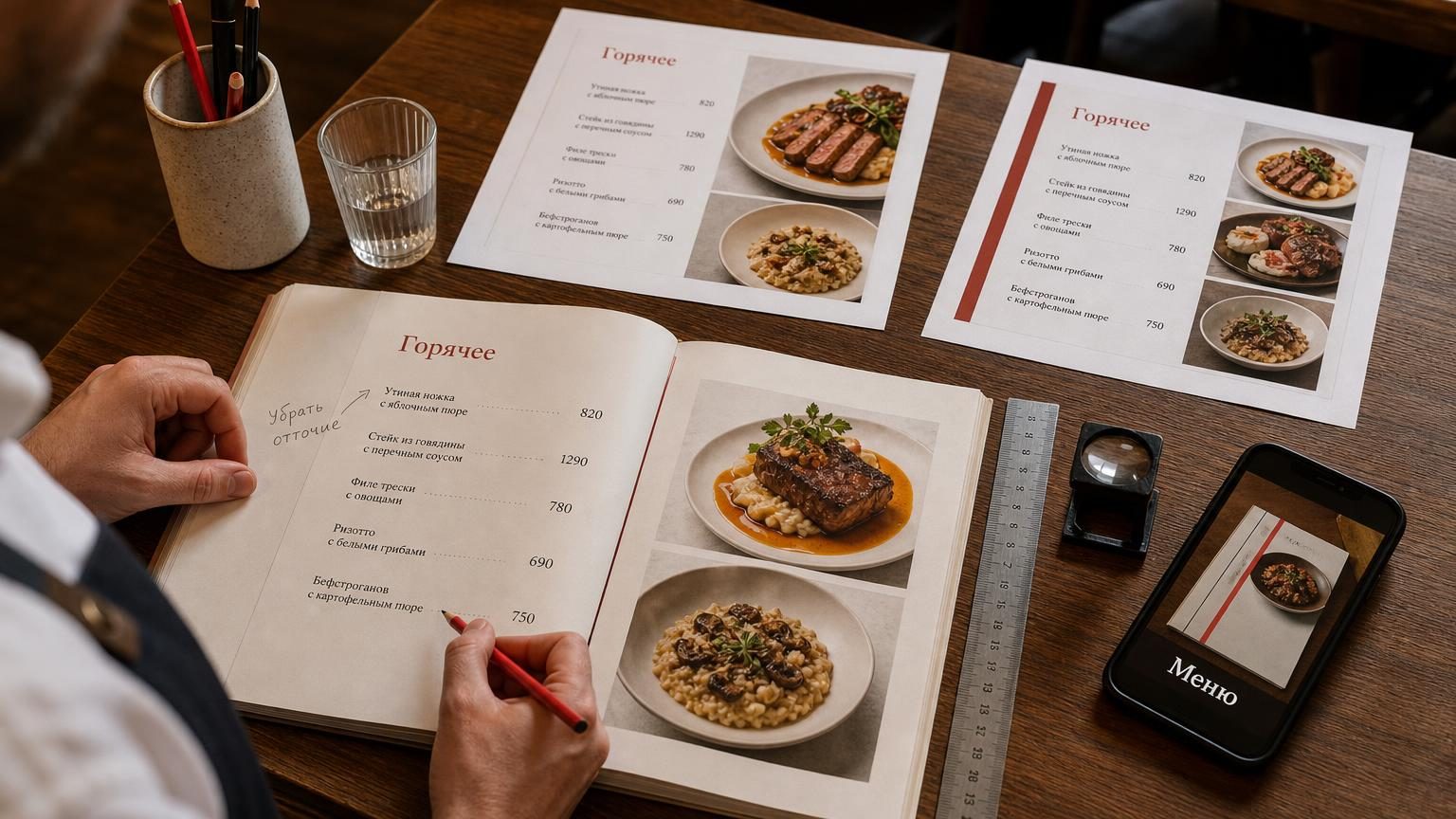 Оформление меню кафе: вёрстка, шрифты и подача цены